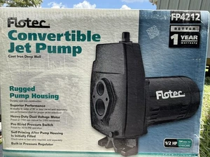NEW Flotec Model FP4212 Cast Iron Convertible Jet Water Pump 1/2 HP Heavy Duty - Picture 1 of 3