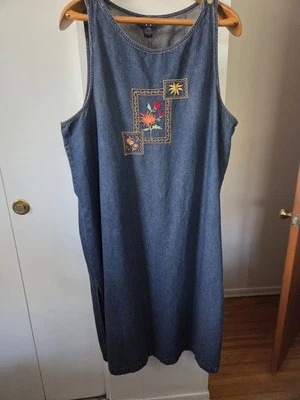 Jersey midi vintage años 90 TY Original Wear bordado denim con botones talla 24W Foto 1 de 4