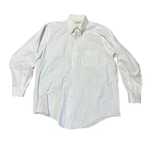 Brooks Brothers Mens White Dress Shirt 16x33 L/S Button-Down Careercore original - Picture 1 of 7