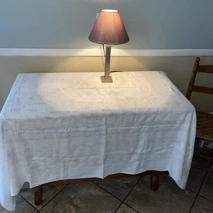 Vintage Linen White VGC  tablecloth 60 X 76 Inch - Picture 1 of 7