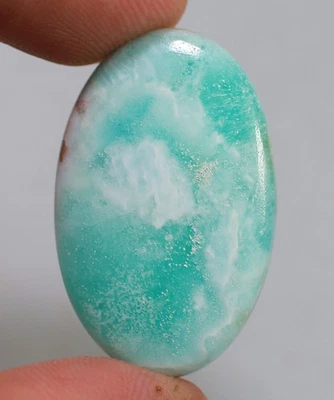 35 Ct 6X21X32 mm Natural Aqua Blue Aragonite Oval Cabujón Piedra preciosa... - Imagen 1 de 4