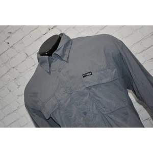 Columbia GRT Fishing Gear Shirt Mens Size 2XL Blue Nylon Vented Long Sleeve - Picture 1 of 7