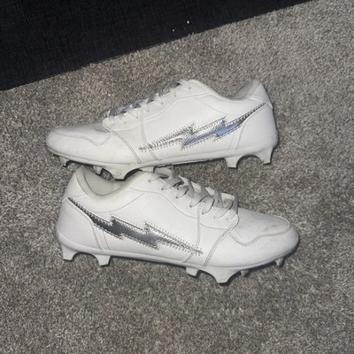 Cornelius Enzo 'Platinum' Football cleats. Size 12 Pre Owned - Image 1 of 4