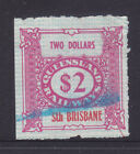 RAILWAY STAMP: QLD 1977 MONO COLOUR TYPE ROULETTED   USED  $2.00 STH BRISBANE