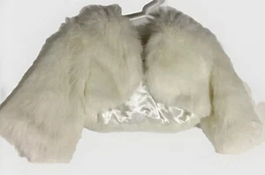 Girls White Faux Fur Shrug Cozy Bolero Jacket Dress Up By Design 3-5 Years - Picture 1 of 8