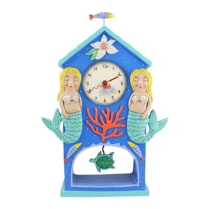 Allen Designs Beach Time Mantle Wall Clock Mermaid with Turle 6012492 - Picture 1 of 2