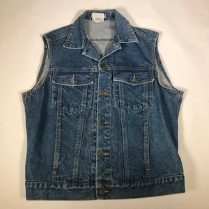 VTG 80s Guess Products for Georges Marciano Small Denim Blue Jean Vest [EK04] - Picture 1 of 10
