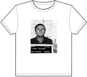 STEVE MCQUEEN MUG SHOT PORTRAIT T-SHIRT TEE PICTURE PHOTO king cool racer 883 - Picture 1 of 1