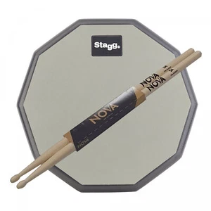 Student Drummers 12" Practice Pad And Vic Firth Nova 5A Drum Stick Set - Picture 1 of 4