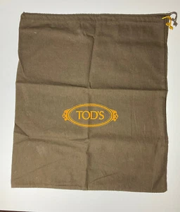 TOD'S SHOE DUST BAG TRAVELING PROTECTOR ORANGE LOGO DRAWSTRING NEVER USED 13x16 - Picture 1 of 2