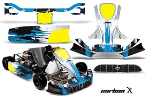 Go Kart Racing Graphics Kit Decal Sticker For KG Unico CARBONX BLUE - Bild 1 von 2