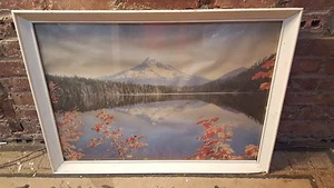Vintage 20" X 28" MOUNTAIN LAKE Art Print PRETTY - Picture 1 of 6