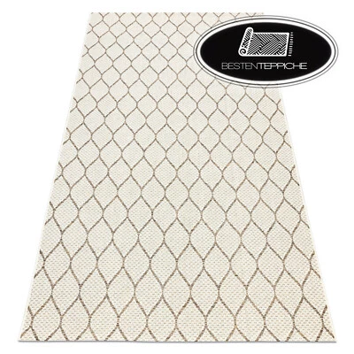Modern Sisal Carpet " Boho " Trellis Beige Braun Flat Woven Art Simple To Clean - Image 1 of 4