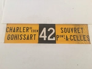 Belgium Vintage Linen Tram Bus Blind 37"- 42 Souvret Pont A Celles Charleroi Ed - Picture 1 of 4