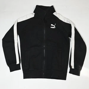 PUMA Authentic Boys Long Sleeve Zipper Sweatshirt Black Size S (9-10 Years) - Picture 1 of 4