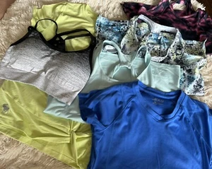Abercrombie Kids Active & BCG Girls 9/10 2 Tops 3 Tanks 1 Sports Bra - Picture 1 of 13