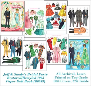 Jeff & Sandy's Bridal Party - Libro PaperDoll 1960 restaurato; Prod #0949 - Foto 1 di 5