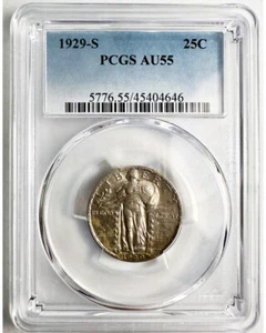 1929 S Standing Liberty Quarter -Certified PCGS AU55 -an Iconic Coin! - Picture 1 of 4