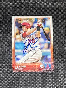 C.J. Tarjeta automática firmada por Cron Los Angeles Angels 2015 Topps #151 ~ certificado de autenticidad - Imagen 1 de 3
