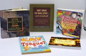 5 BOOKS, 2 HARDCOVER & 3 PAPERBACKS, DON'T SWEAT SMALL STUFF, PEACEFUL KINGDOM - Picture 1 of 18