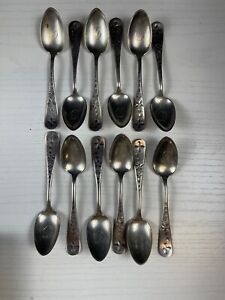 Vintage Rogers Bros 1847 Stainless Desert Spoon Set of 8 spoons flower design