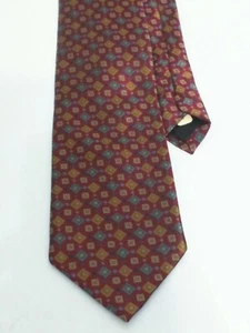 Karl Lagerfeld Maroon Multicolor Diamonds Mens Silk Tie 58" - Picture 1 of 3