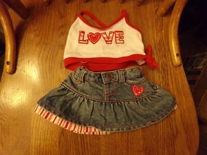 FOR doll or BEAR girls love skirt set outfit build a bear - Picture 1 of 3