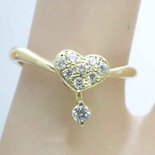 Waltham Diamond Heart 18k Yellow Gold Swing Rotating Design Ring Excellent