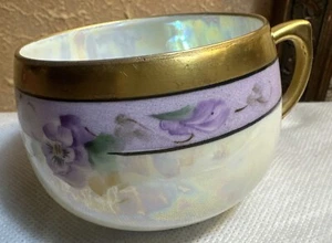 Veilchen Lustreware TEETASSE Bavaria Germany handbemalt Bone China Vintage - Bild 1 von 15