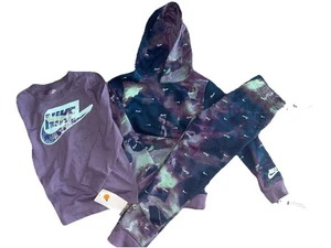 NIKE 3 PC. SWOOSH SET SIZE 6-7. NIKE HOODIE,PANTS, Tshirt) $140 MSRP‼️ NWT - Picture 1 of 7