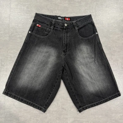 Pantalones Cortos de Denim Southpole Para Hombres 32 Negros Rojos Tab Jean Pantalones Cortos Sueltos Ropa de Calle Y2K De Colección Foto 1 de 4