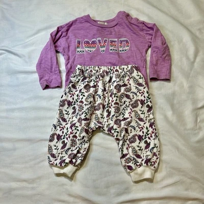 Peek Aren't You Curious Bebé Niñas 6-12 Mos Manga Larga Top Pantalón Conjunto Amado Foto 1 de 4