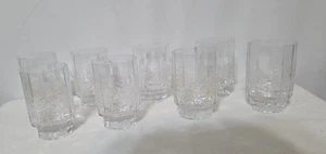 Vintage Set di 8 Iittala Finlandia Kuusi albero di abete doppio vetro vecchio stile - 4 1/8" - Foto 1 di 4