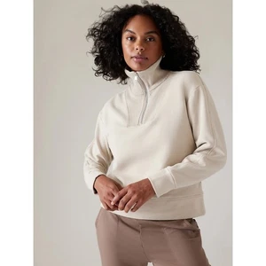 Athleta Retroplush Revive Abalone Half Zip Sweatshirt Large  - Picture 1 of 12