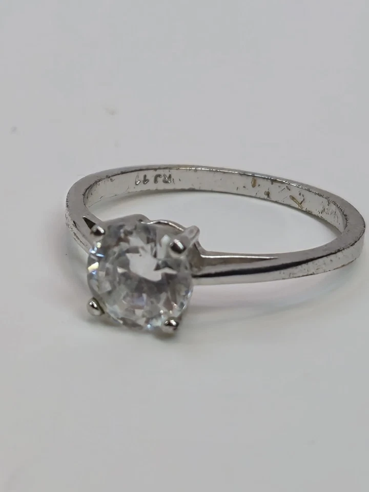 Винтажное подлинное кольцо AVON RJ Graziano с одним кубическим цирконием размер 11 - Изображение 1 из 4