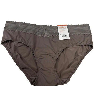 Warner's Women's Size 10 3XL Panty Brief Hipster Lace Waistband Gray New - Image 1 of 4