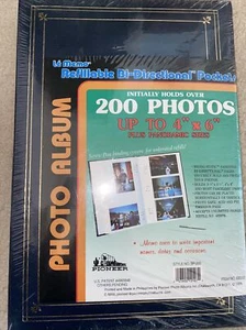 Pioneer 4 x 6 Vintage Photo Album Holds 200 Photos 1998 Blue Sealed - Picture 1 of 5