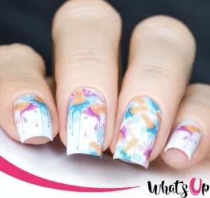 What's up Decal nails Ice Cream Splat manicure design easy sticker brand new! - Picture 1 of 4