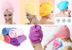 New 100% Cotton Hair Wrap Head Towel Turban Turbie Twist Drying 500GMS Buttoned - Picture 1 of 7