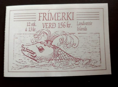 1987 ICELAND ISLAND ISLANDE COMPLETE STAMP BOOKLET DRAKES  12 X 13KR VF MNH - Image 1 of 2