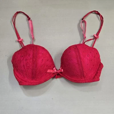 Sujetador Victoria's Secret para mujer 34C rojo sexy Little Things estrás con aros Foto 1 de 4