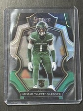 2022 Panini Select AHMAD SAUCE GARDNER RC Premier Level BLACK & GREEN PRIZM #177