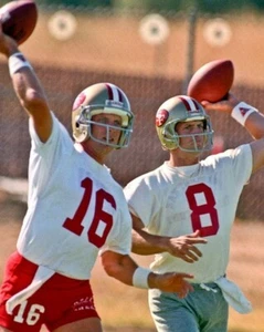 JOE MONTANA & STEVE YOUNG 8X10 PHOTO SAN FRANCISCO 49ers PICTURE NFL FOOTBALL - Picture 1 of 1