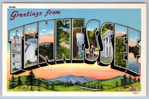 SALUDOS DESDE TENNESSEE VINTAGE CARTA GRANDE LINO POSTAL - Imagen 1 de 2