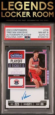 2023 Panini Contenders #116 Tristan Vukcevic Autograph-Playoff PSA 8 - Image 1 of 2