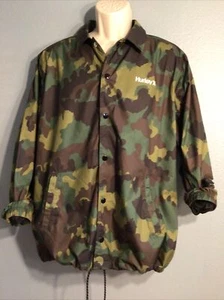Hurley Herren M L Coaches Jacke Camo Water Resistant Camouflage C12655 - Bild 1 von 5