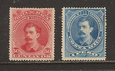 Costa Rica 1889 Pres. Soto 50c & 1p both perf. 15 */MNG SG 27-8 Mena 26-7