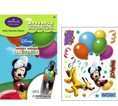 DISNEY MICKY MOUSE PLUTO Lote de 4 Calcomanías Decoración de Habitación Pegatinas Decoración de Cumpleaños Foto 1 de 3