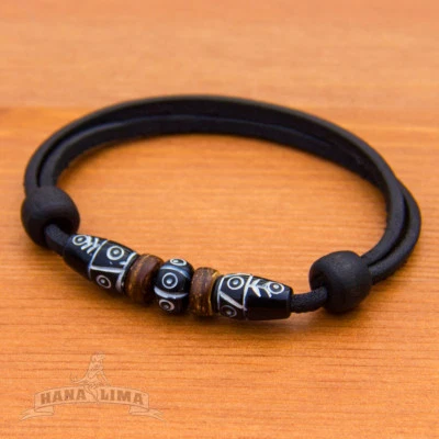 Surfer Leather Bracelet Men's Women's Wrist Band Surf Jewelery | - Image 1 of 4