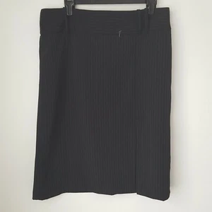 NEW Trixxi 13 Pencil Skirt Black w/Blue Pinstripes Slit in Front Business Career - Picture 1 of 11